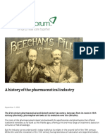 A History of The Pharmaceutical Industry