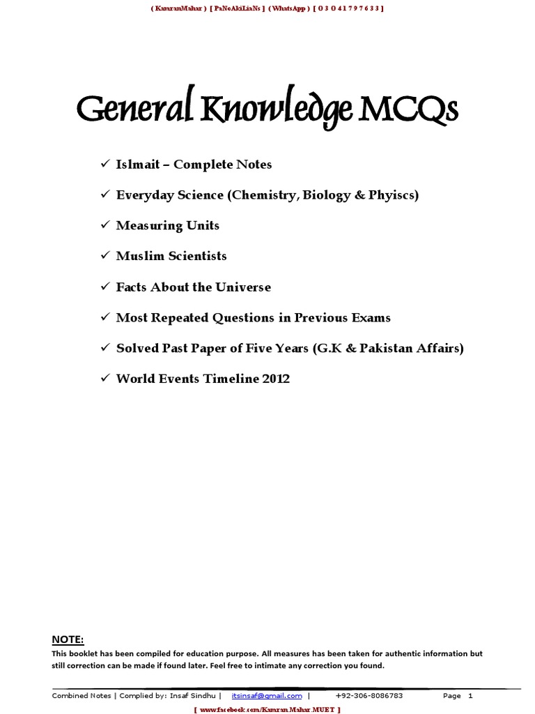 General Knowledge MCQs (PDFDrive) PDF Hajj Muhammad picture