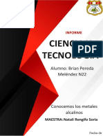 Ciencia Y Tecnologia: Alumno: Brian Pereda Meléndez N22