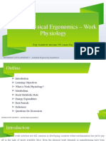 Topic 4 - Physical Ergonomics - Work Physiology