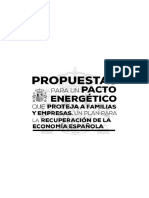 Propuestas para Un Pacto Energetico Que Proteja A Familias y Empresas para La Recuperacion de La Economia de Espana