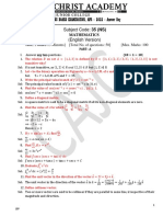 II PUC Board APR - 2022 (Mathematics) - Answer Key