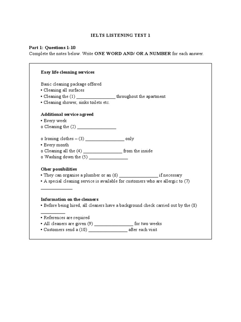 Ielts Listening Test 1 | PDF | Maple Syrup