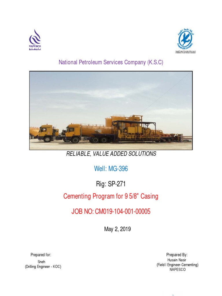Cementing Program for 9 5/8