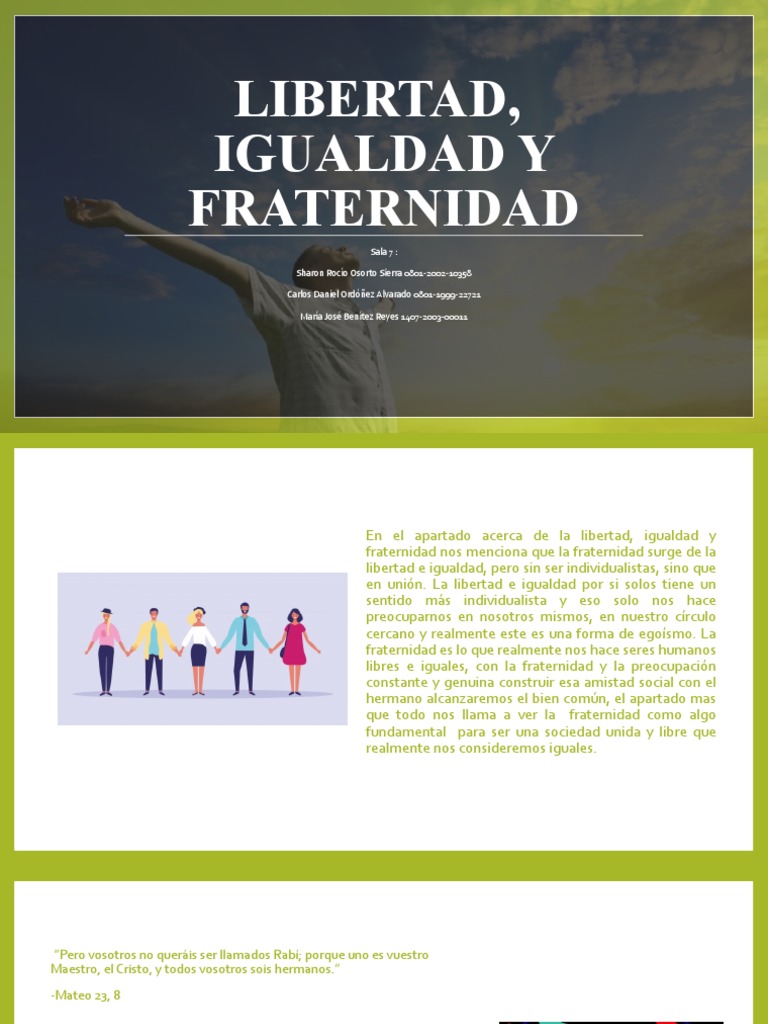 Libertad, Igualdad y Fraternidad PDF