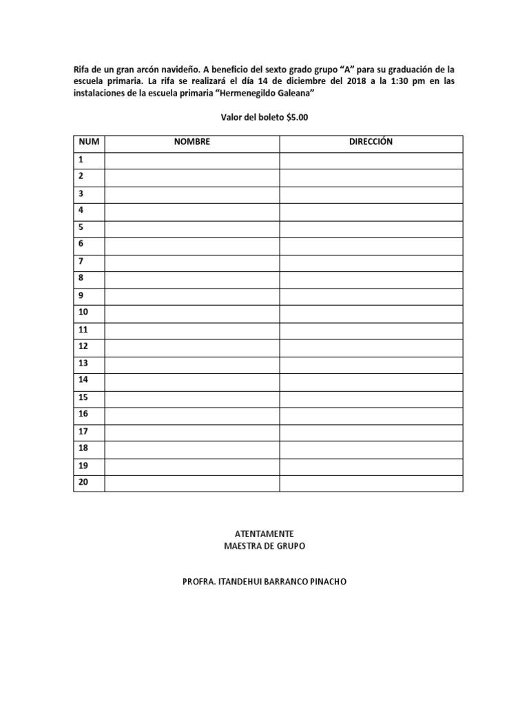 Rifa de Un Gran Arcón Navideño | PDF