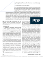 Associations Between Body Weight and Personality Disorders in A Nationally Representative Sample