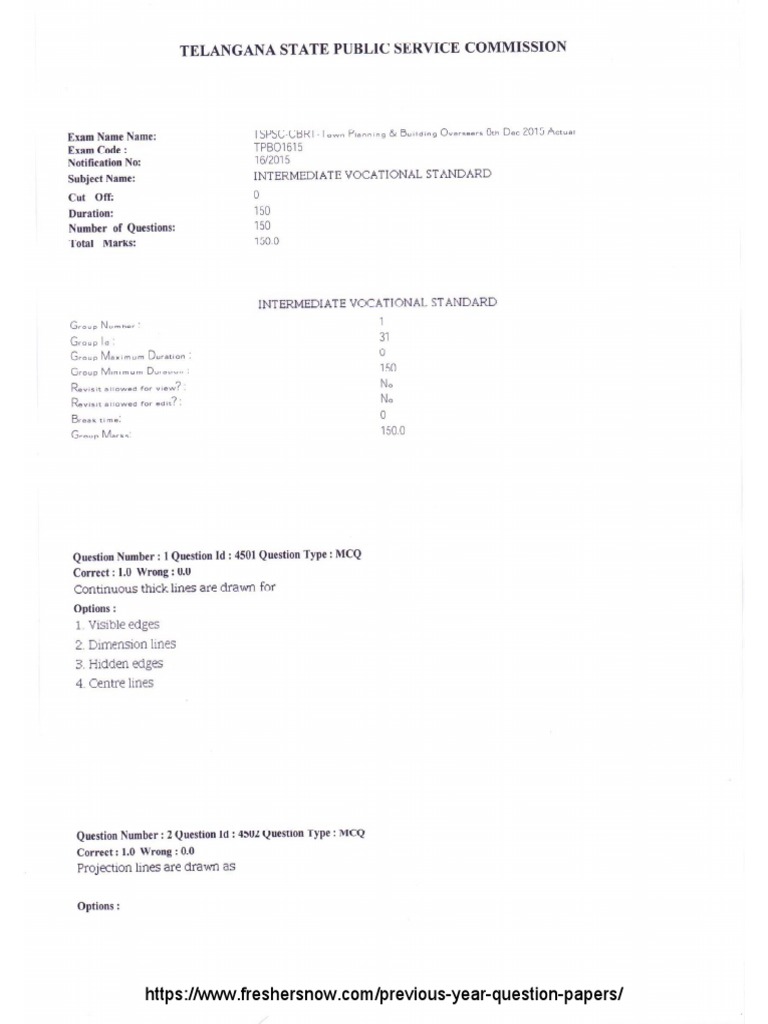 TSPSC Previous Year Question Papers | PDF