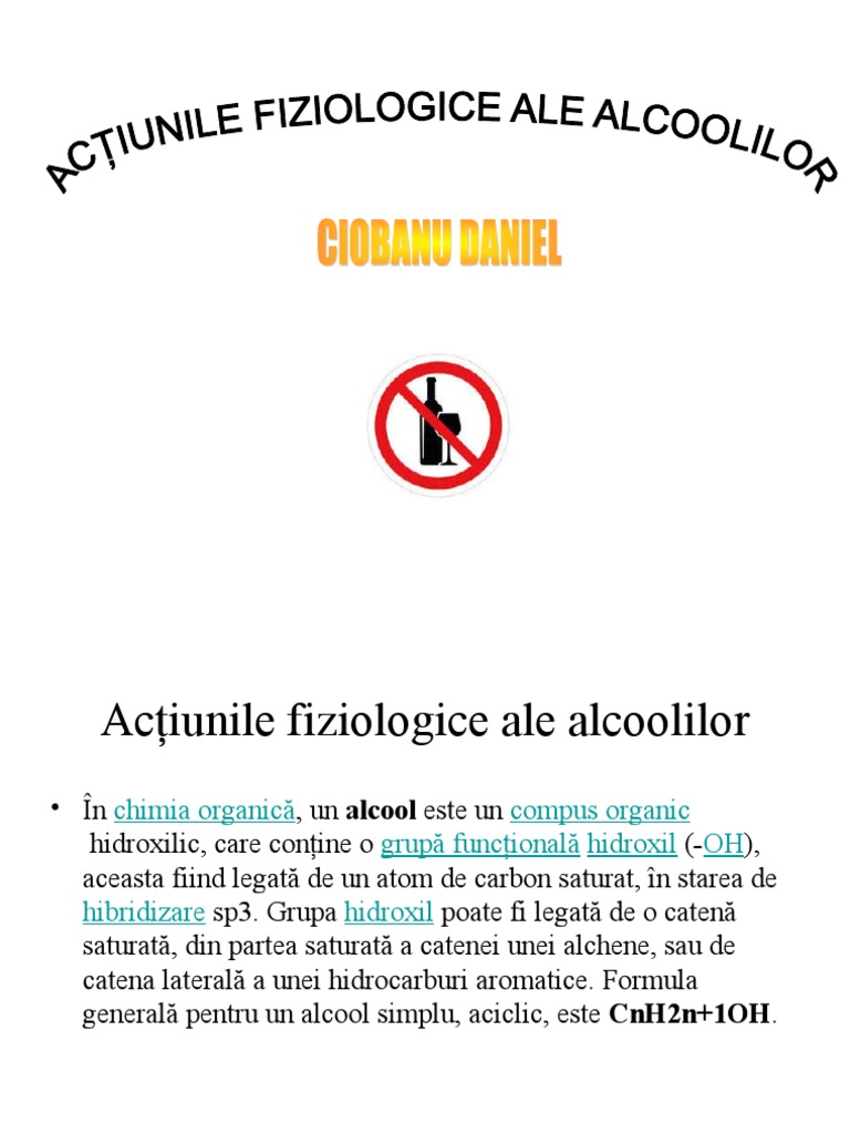 Efecte Ale Alcoolilor | PDF
