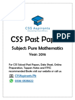 CSS 2016 Past Paper: Pure Mathematics