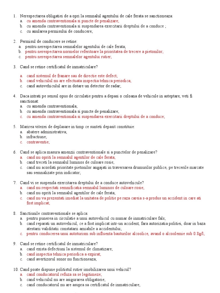 Teste Sanctiuni Si Infractiuni Pdf