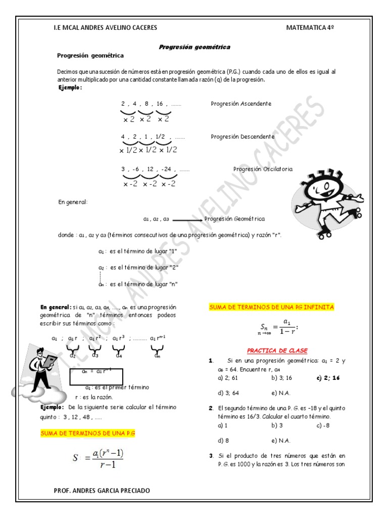 Progresión Geométrica | PDF | Matemáticas | Objetos matemáticos