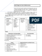 Developmental Stages in Late Adolescence