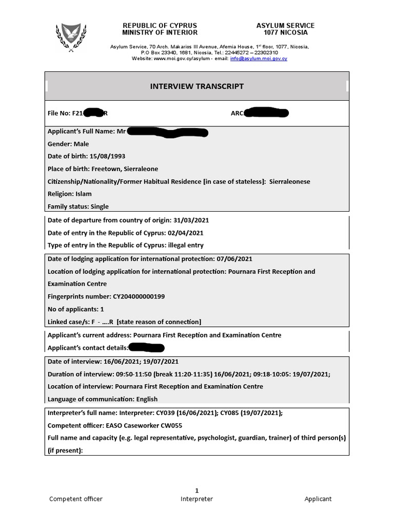 F21 Xxxxxr Second Interview Transcript Case C Pdf Justice