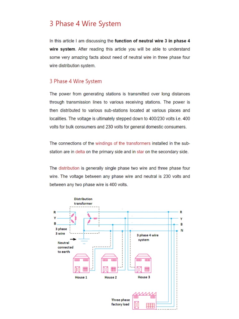 3 Phase 4 Wire System | PDF