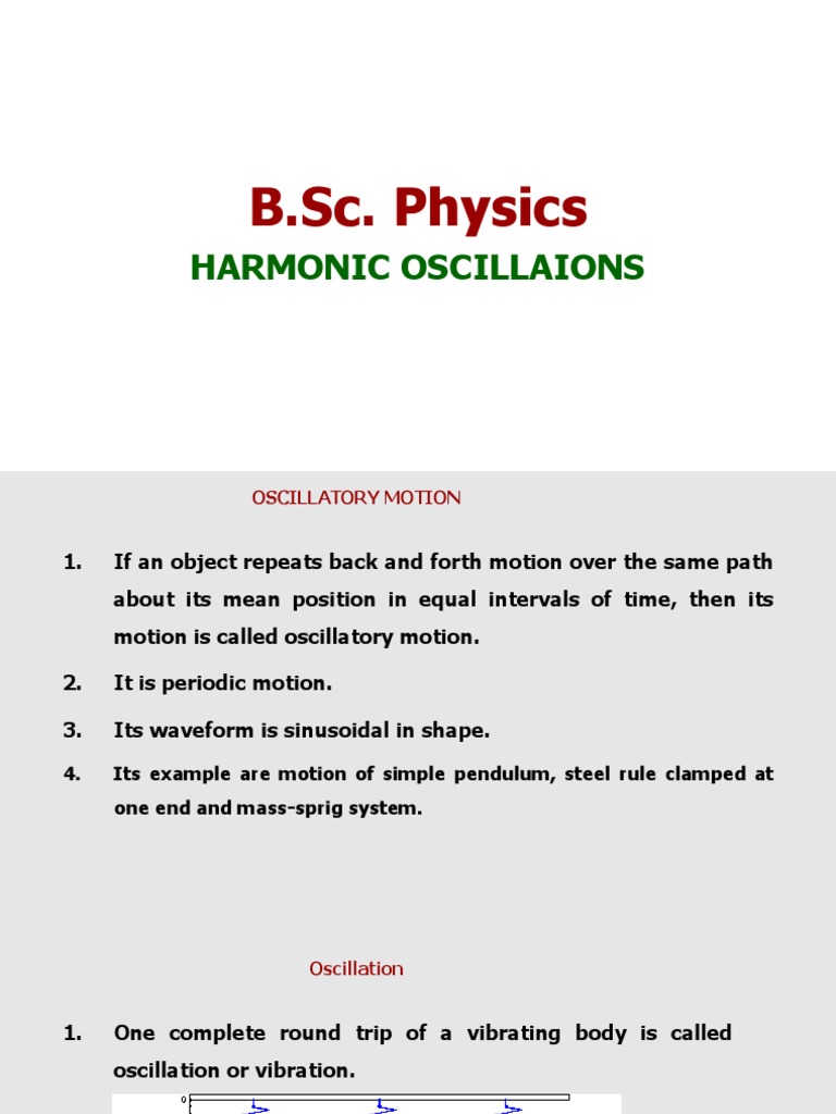 Harmonic Oscillations (Waves and Oscillations) PDF Oscillation