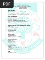 Nursery Half Yearly Syllabus