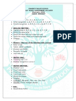 Nursery Half Yearly Syllabus