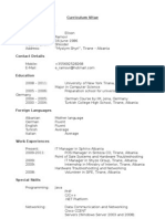 Curriculum Vitae Personal Information