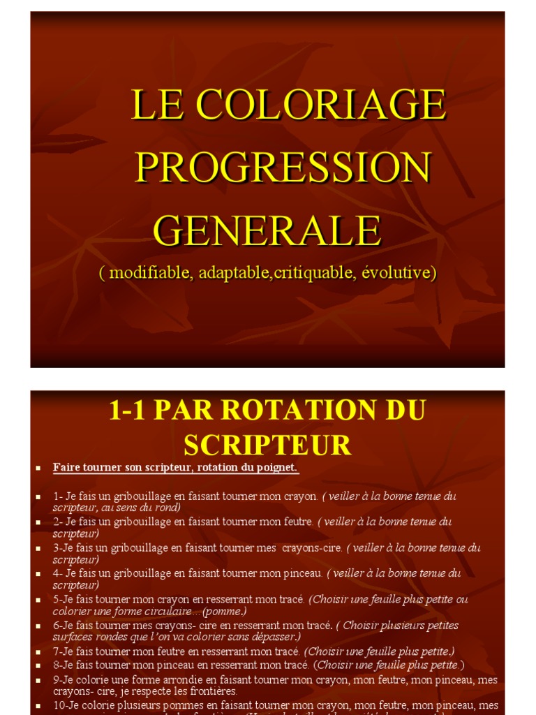 Progression du Coloriage en Maternelle | PDF | Crayon