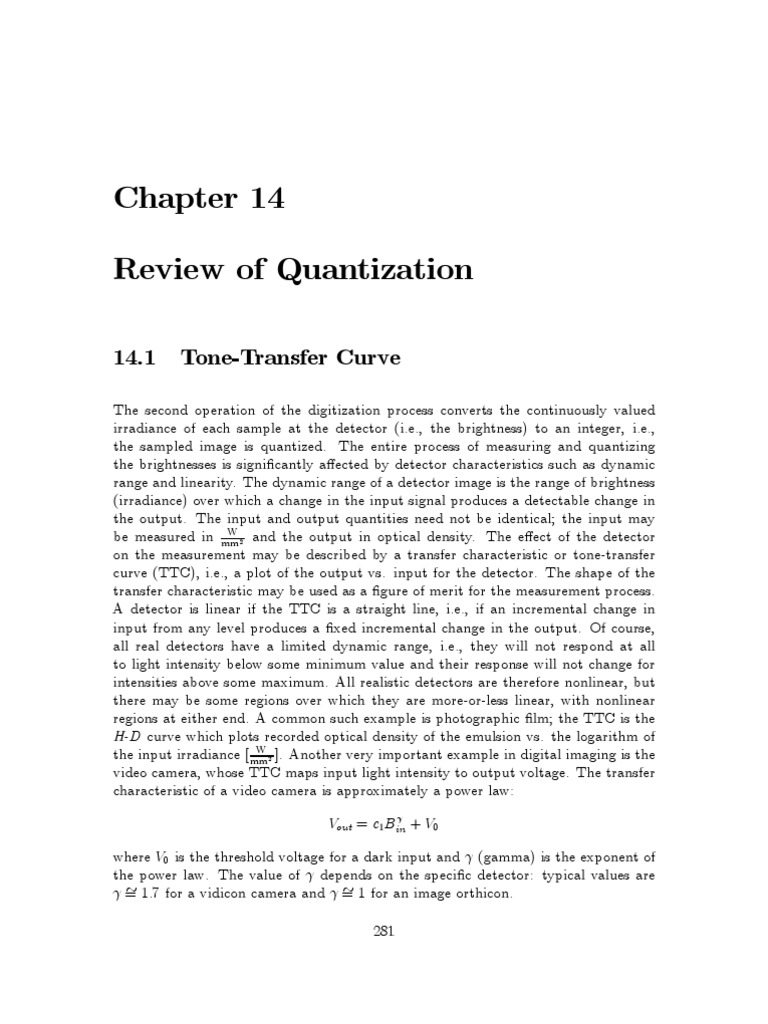 Quantization and Tone-Transfer Curves | PDF | Signal To Noise Ratio ...