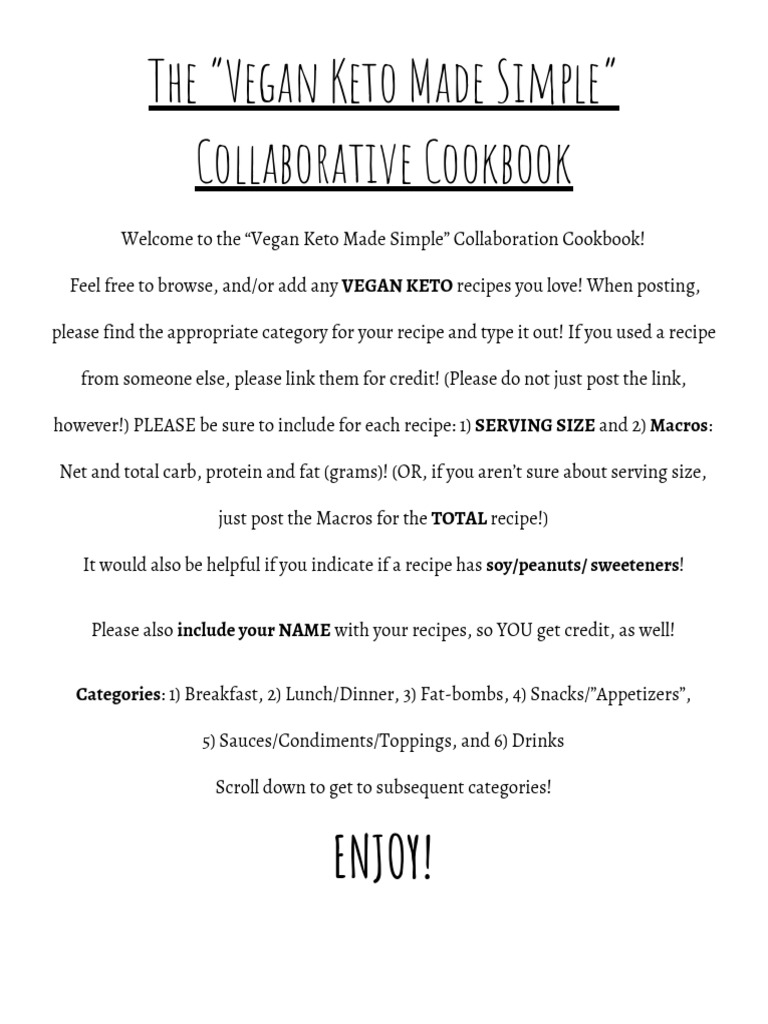 Vegan Keto Made Simple Collaboration Cookbook | PDF | Tofu | Sauce