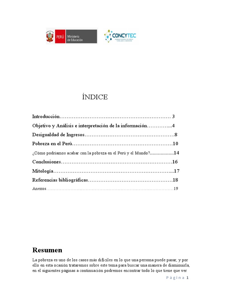 Pobreza y Desigualdad en el Perú | PDF | Desigualdad económica ...