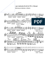 (Sheet Music - Clarinet and Guitar) - Mozart - Concert K 622