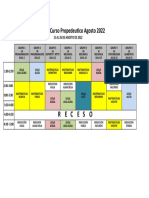 Horario Curso Propedeutico Agosto 2022-1