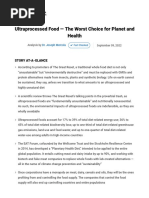 Ultraprocessed Foods Harm Health and Environment, Study Finds