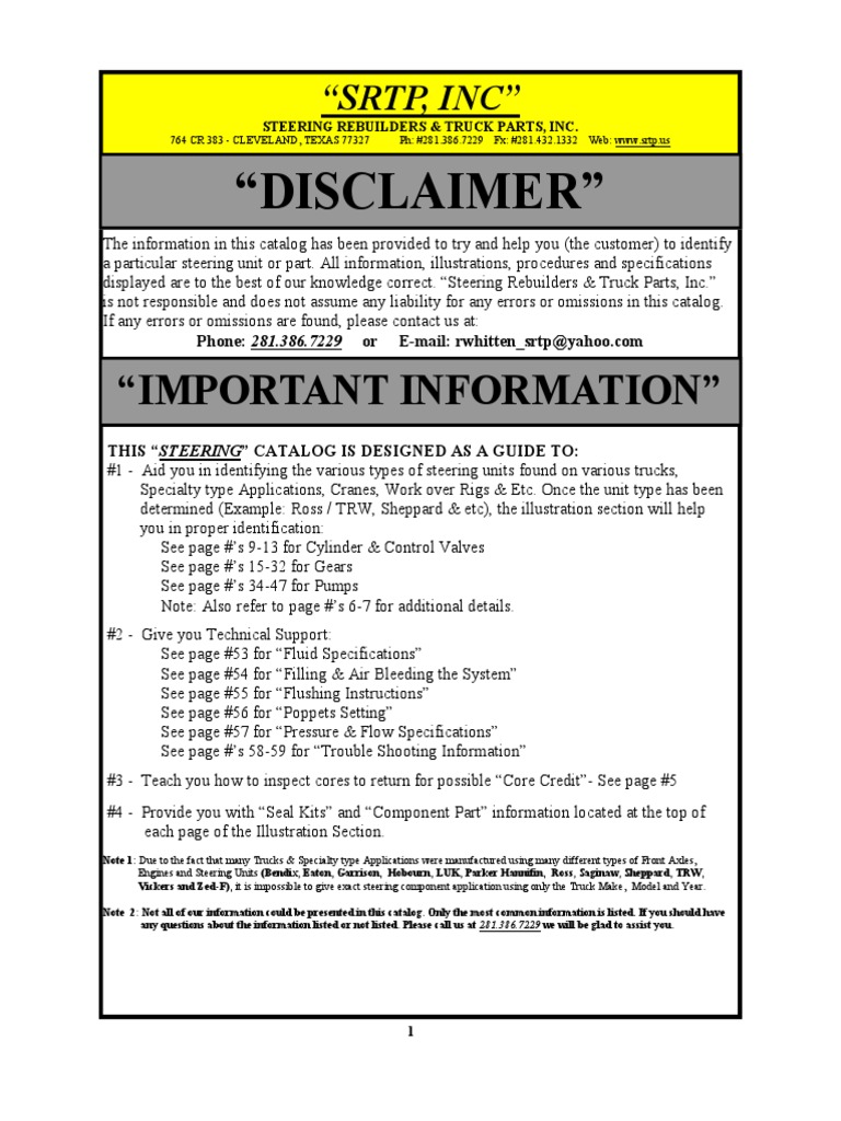 Steering Rebuilders & Truck Parts PDF Credit Card Axle