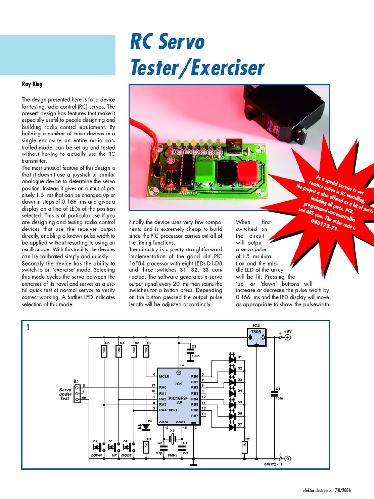 RC Servo Tester/Exerciser Ray King PDF