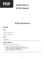 PGDM 2010-12 HTML Tutorial