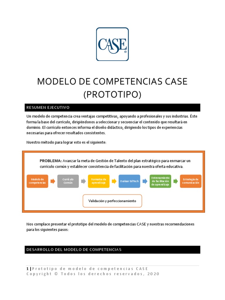 Prototipo de Modelo de Competencias CASE | PDF | Plan de estudios ...