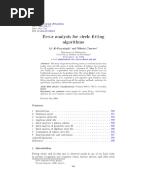 Circle Fitting Error Analysis | PDF | Eigenvalues And Eigenvectors