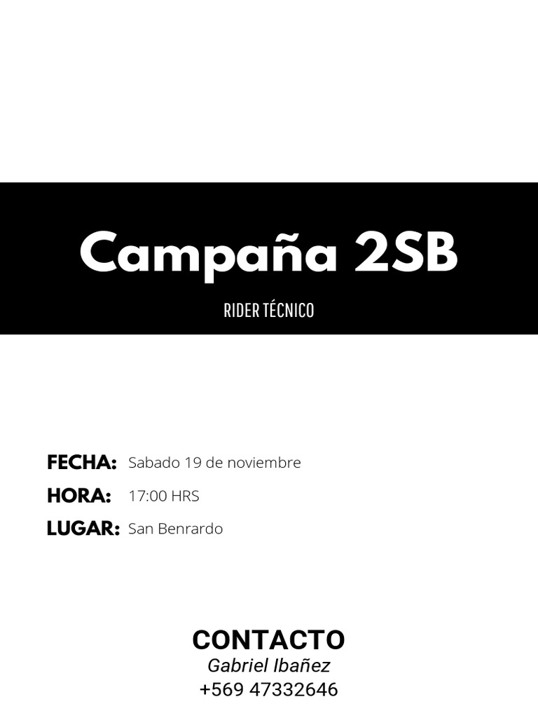 Ejemplo Rider | PDF | Sonido | Grabación de sonido