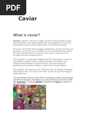 Caviar Animal Based Seafood Nature
