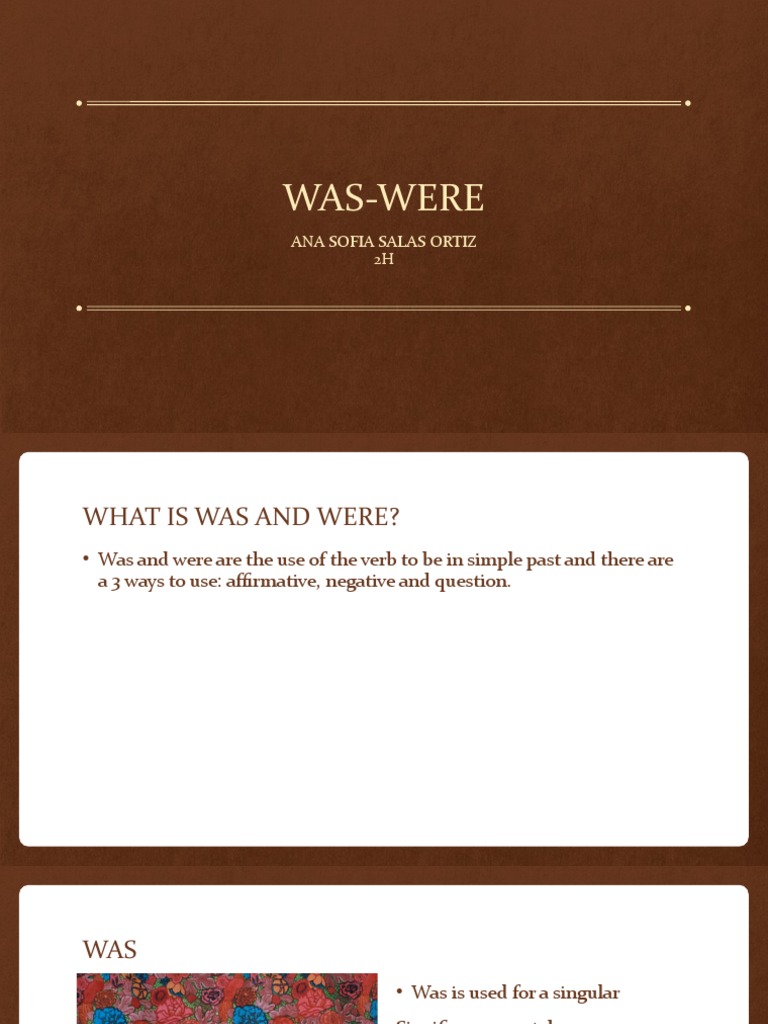 Understanding 'Was' and 'Were' Usage | PDF