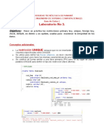 DB2-2022 Laboratorio 3 - BD2-Restricciones - UNIQUE