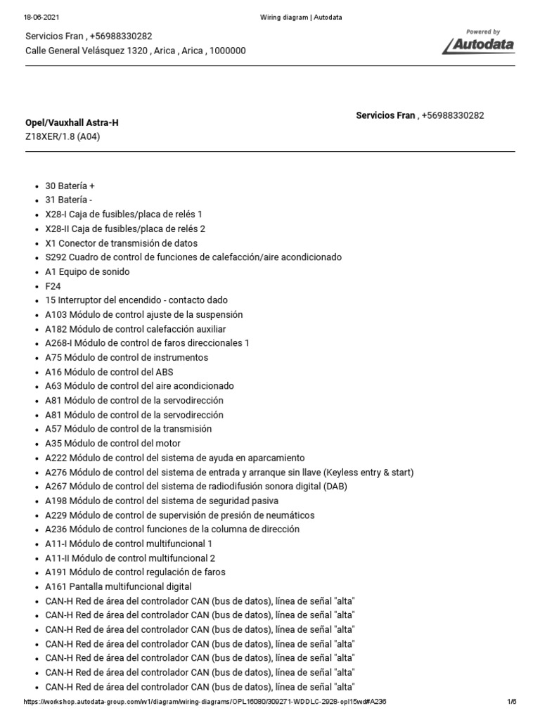 OBD Wiring Diagram - Autodata | PDF | Vehículo de motor | Bienes ...