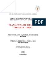PLAN DE TRABAJO - DOCENTE - 2022
