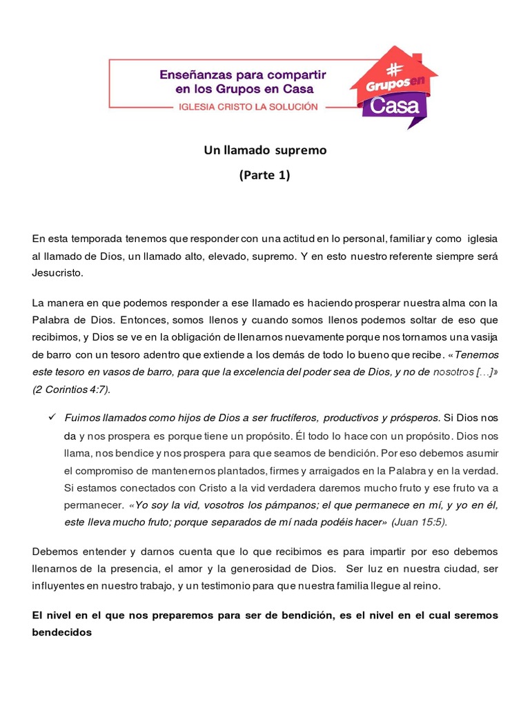 Respondiendo al Llamado de Dios | PDF | Amor | Dios