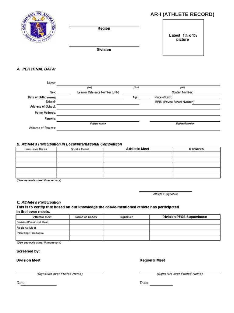 Athlete Record 2014 | PDF