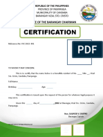 Certificate For National Id