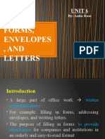 Unit 6 - Forms Envelopes and Letters