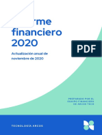 Informe Financiero para Desarrollo de Aplicación Azul y Verde Casual Corporativo