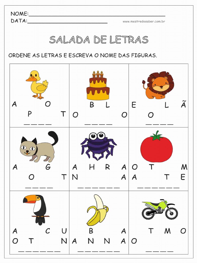 5 Atividades de Alfabetizacao para Imprimir | PDF