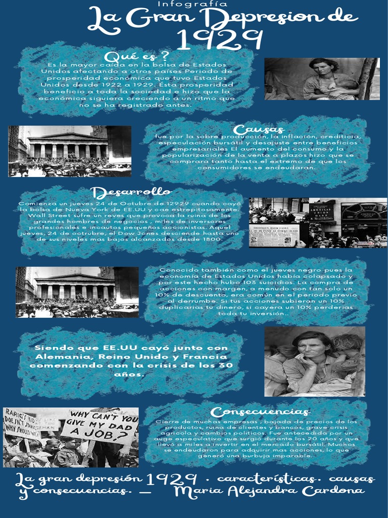 Causas y Consecuencias de la Gran Depresión 1929 | PDF | Gran depresion ...