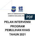 Pelaksanaan Intervensi Program Pemulihan Khas SK Ringlet 2021