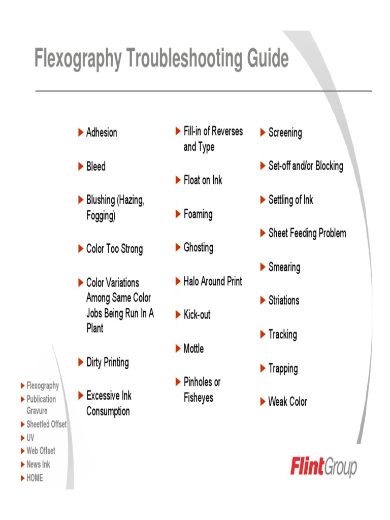 Flexography Troubleshooting Guide | PDF | Ink | Industrial Processes